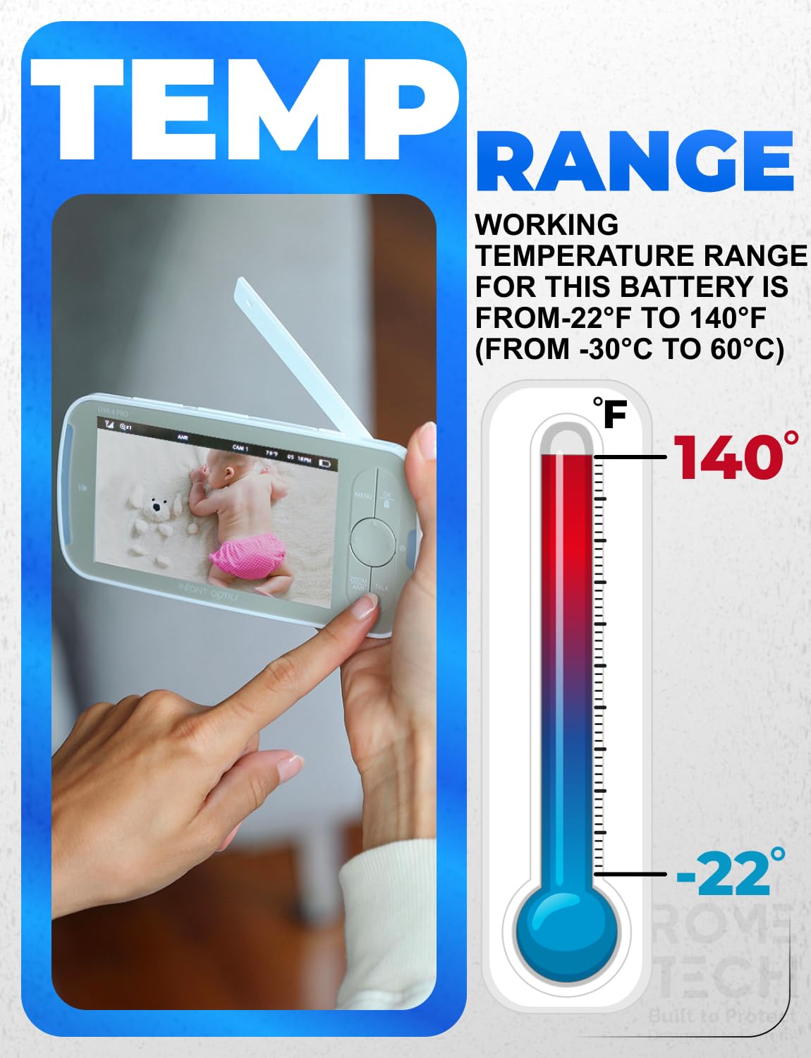 Rome Tech replacement battery installed in DXR-8 Pro for reliable operation