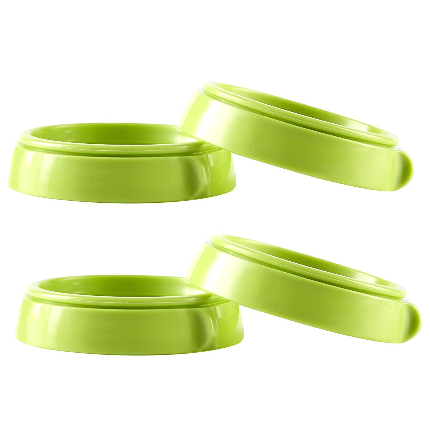 ROMIRUS bottle collars rings green four-pack compatible with Comotomo bottles for easy replacements.