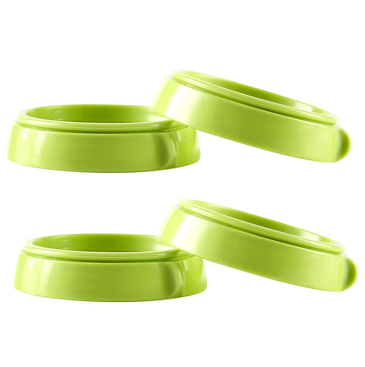 ROMIRUS bottle collars rings green four-pack compatible with Comotomo bottles for easy replacements.