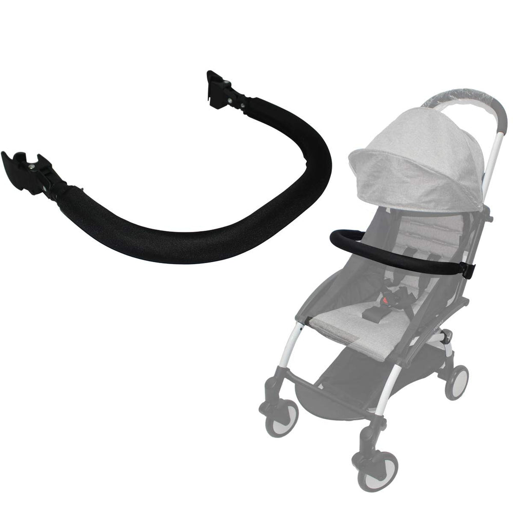 ROMIRUS bumper bar installation on Babyzen YOYO shows quick, secure frame clamping.