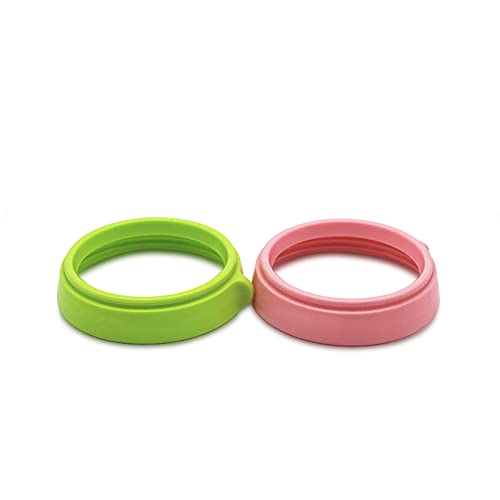 ROMIRUS green collar rings shown in a typical feeding setup.