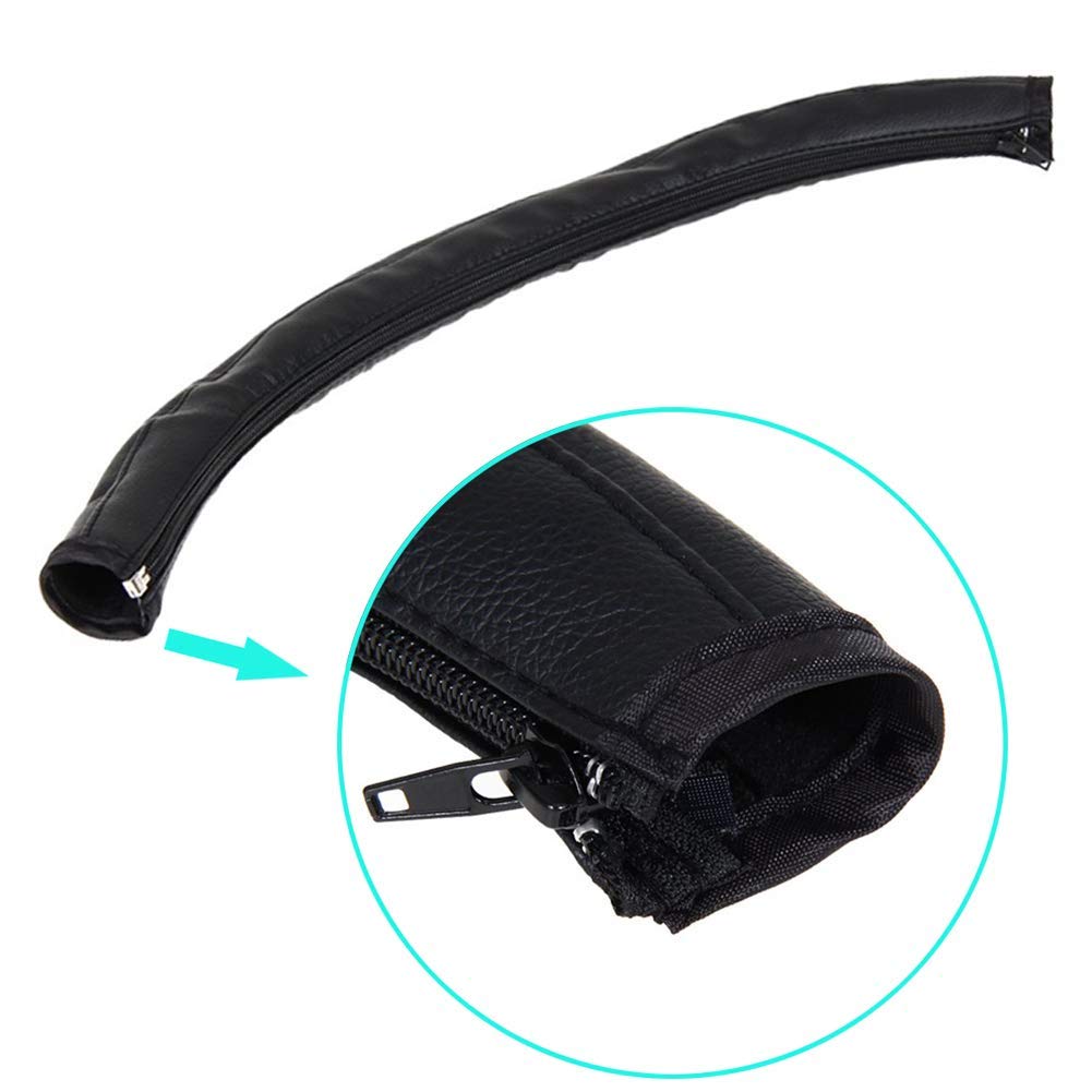 ROMIRUS handle sleeve cover black PU leather shows durable smooth touch