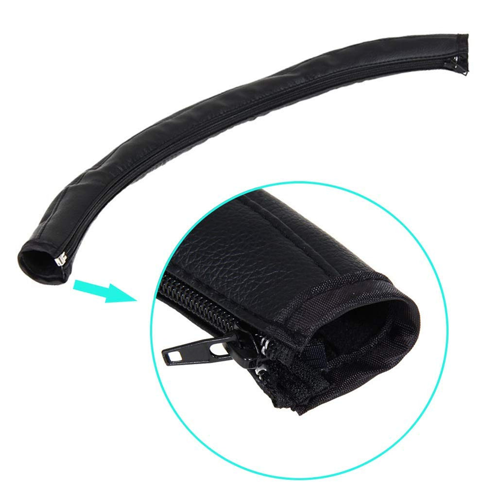 ROMIRUS handle sleeve cover black PU leather shows durable smooth touch
