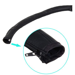 ROMIRUS handle sleeve cover black PU leather shows durable smooth touch