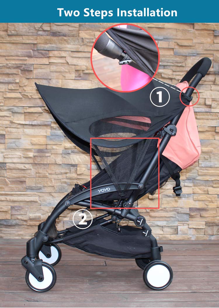 ROMIRUS sunshade extension UV protection test shows 50+ UPF blocking UV rays.