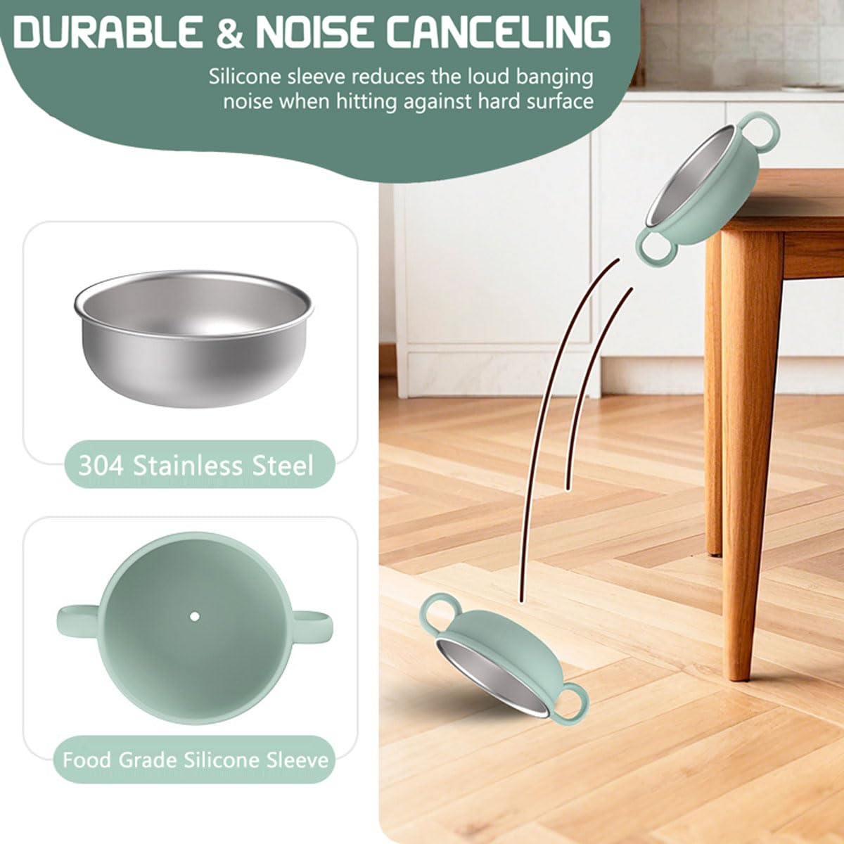 Rommeka dishwasher-safe toddler bowl for quick, easy cleanup.
