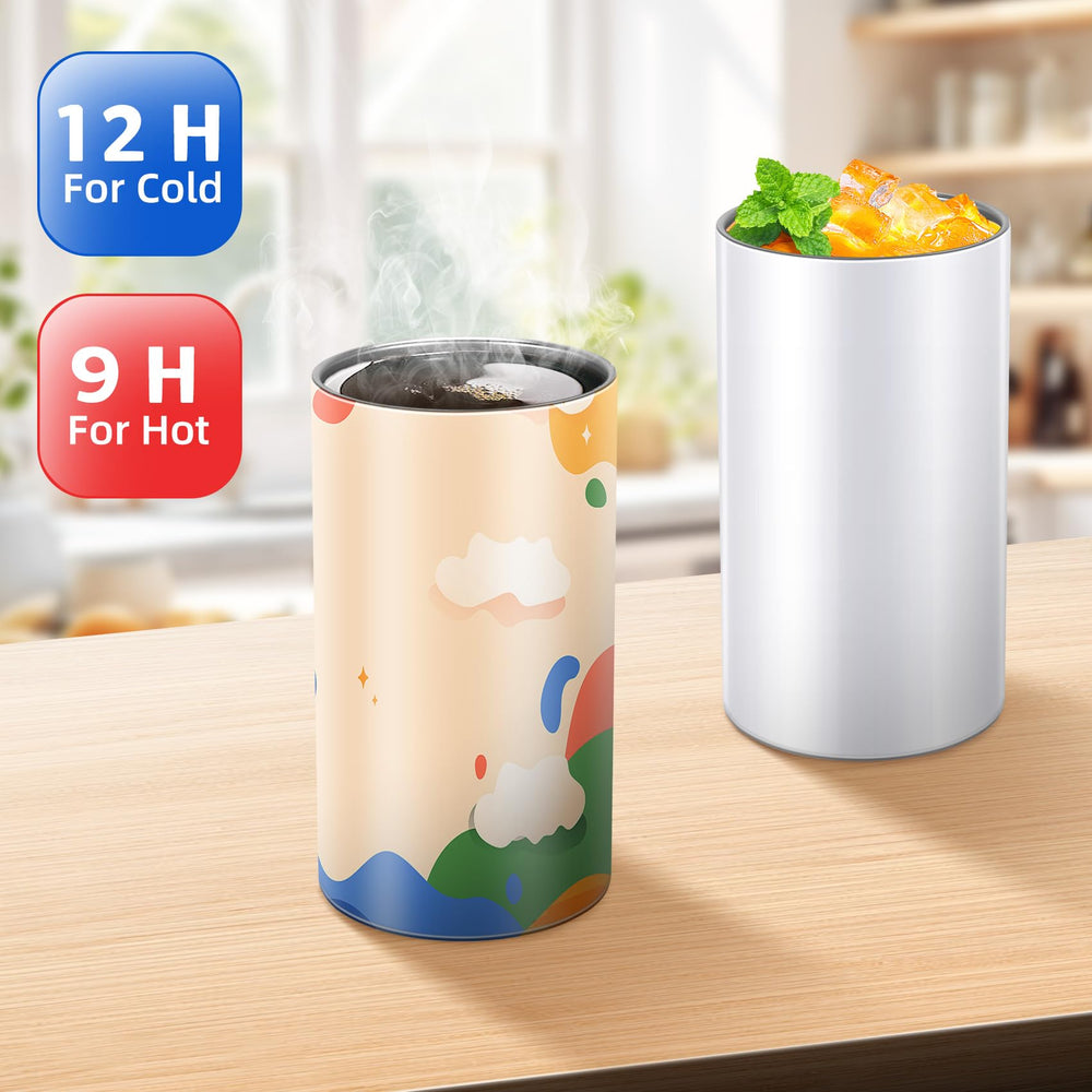 Rommeka insulated double-wall cup highlighting temperature retention for hot or cold drinks.