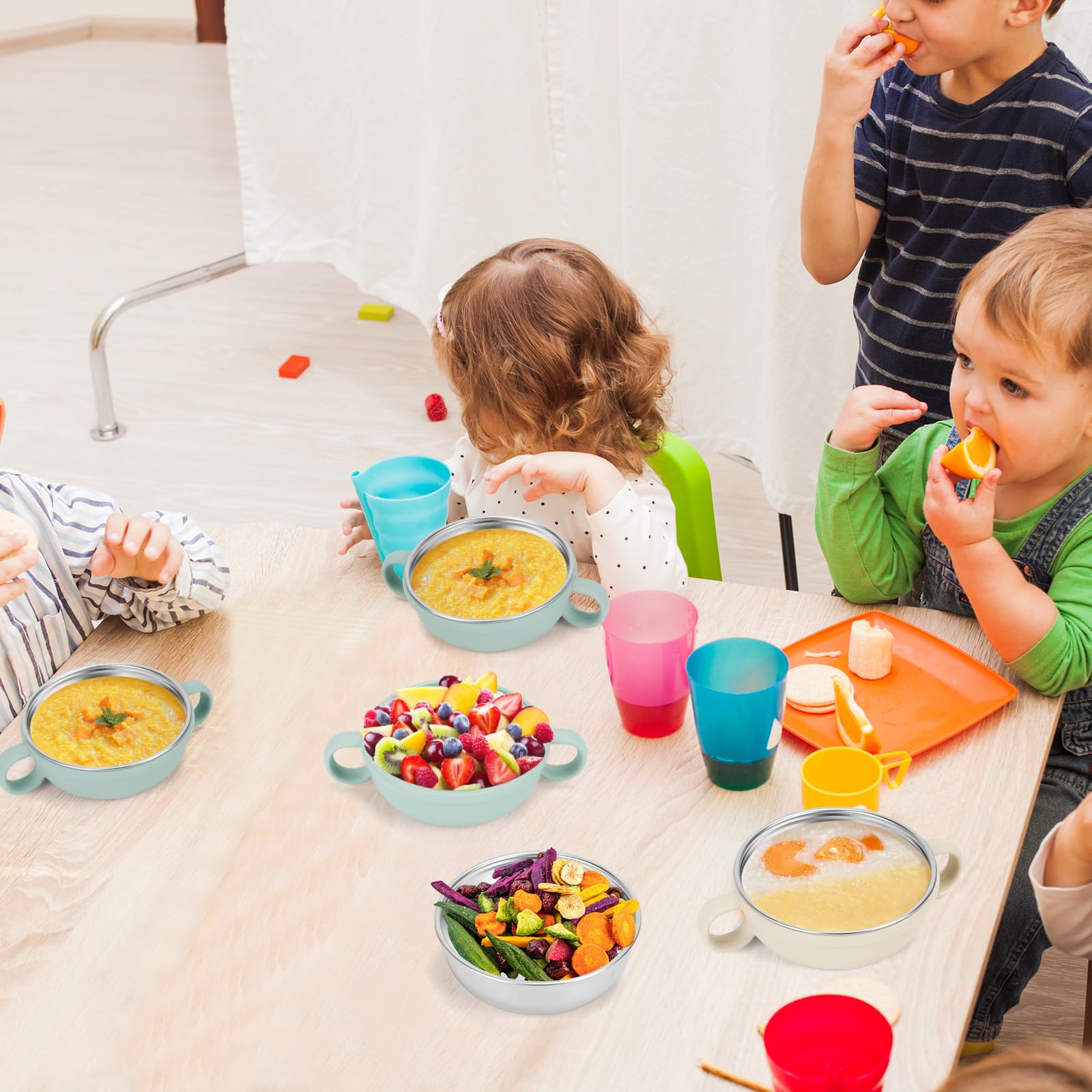 Rommeka two-pack kids bowls with handles ideal gift for new parents
