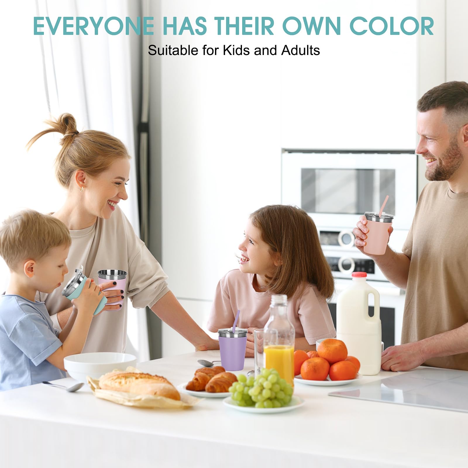 Rommeka Kids Cups easy-clean parts enable quick dishwasher-safe cleanup.
