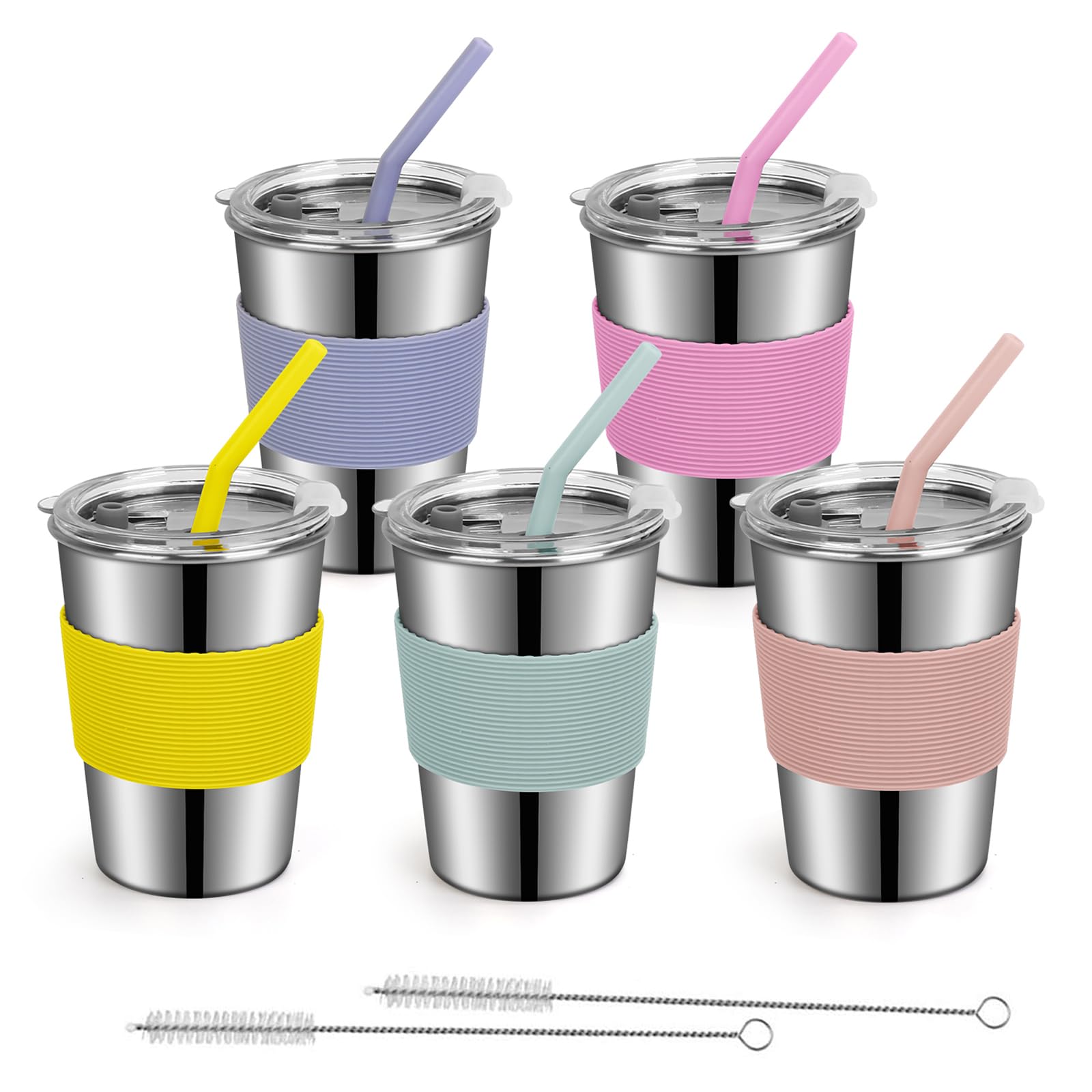 Rommeka kids cups overview showing durable stainless steel for on-the-go sipping