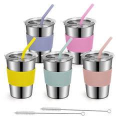 Rommeka kids cups overview showing durable stainless steel for on-the-go sipping