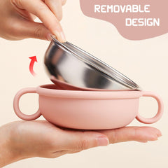 Rommeka non-toxic stainless steel bowl emphasizes durability for growing eaters.