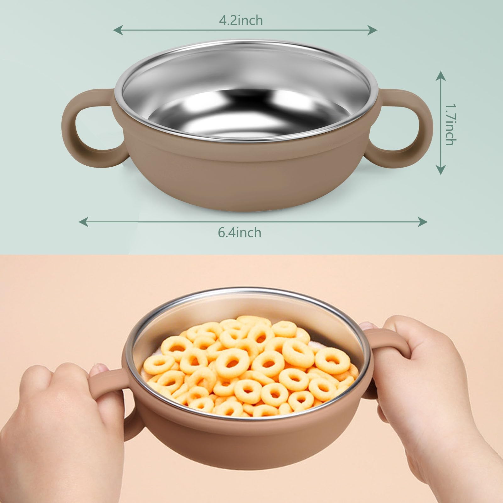 Rommeka silicone shell bowl shows soft touch and quieter dining experience.
