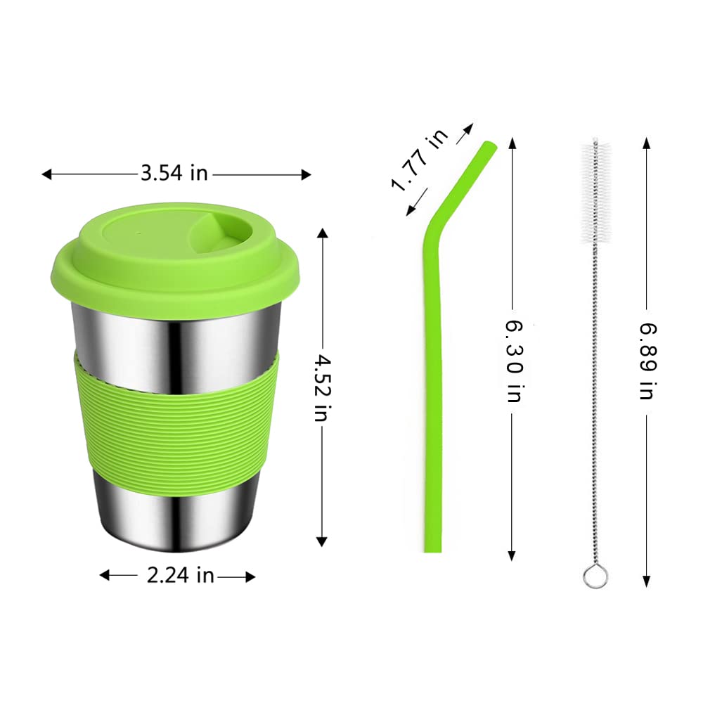 Rommeka stainless steel kids cups with colorful lids for quick meal-time ID