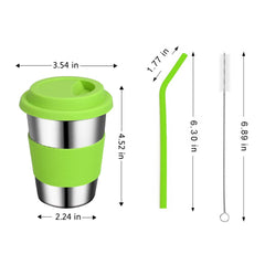 Rommeka stainless steel kids cups with colorful lids for quick meal-time ID