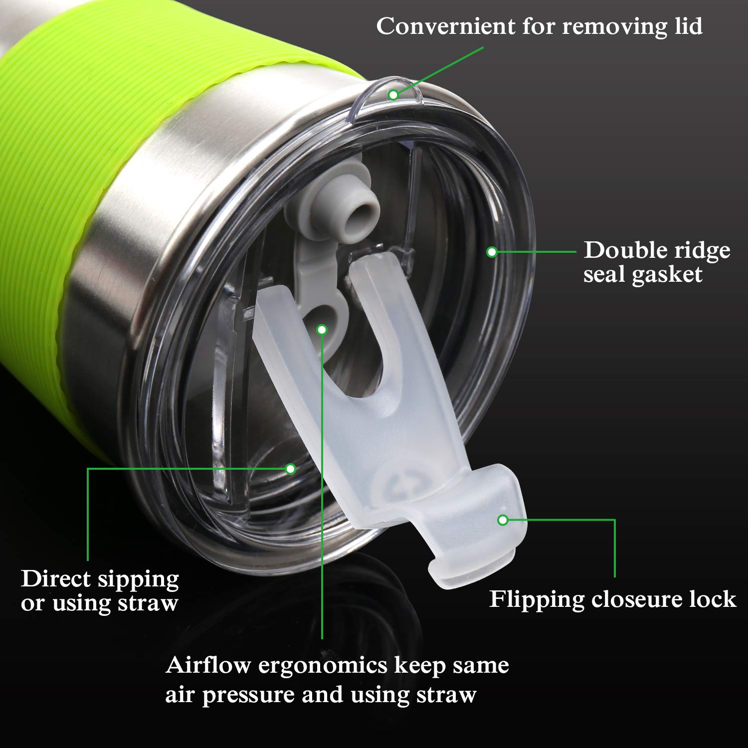 Rommeka leakproof-cap keeps drinks contained during travel and playtime.
