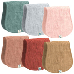 ROMY RO burp cloths set pack, earth-multi colors, showcasing soft absorbent multi-layer fabric for messes