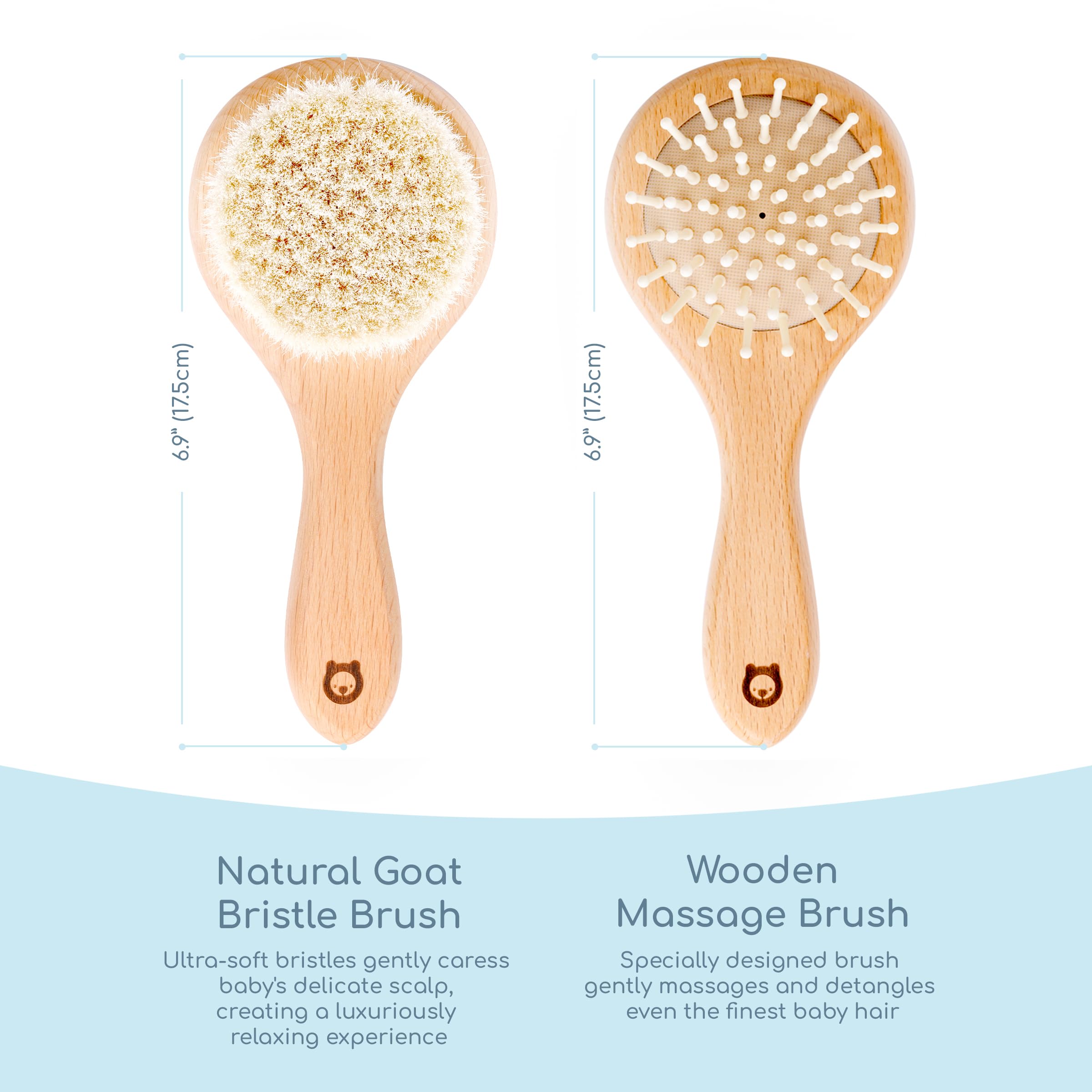 ROMY RO goat-hair soft brush for delicate baby grooming