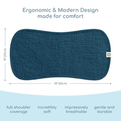 ROMY RO burp cloth close-up shows multi-layer absorbency for quick mess cleanup.