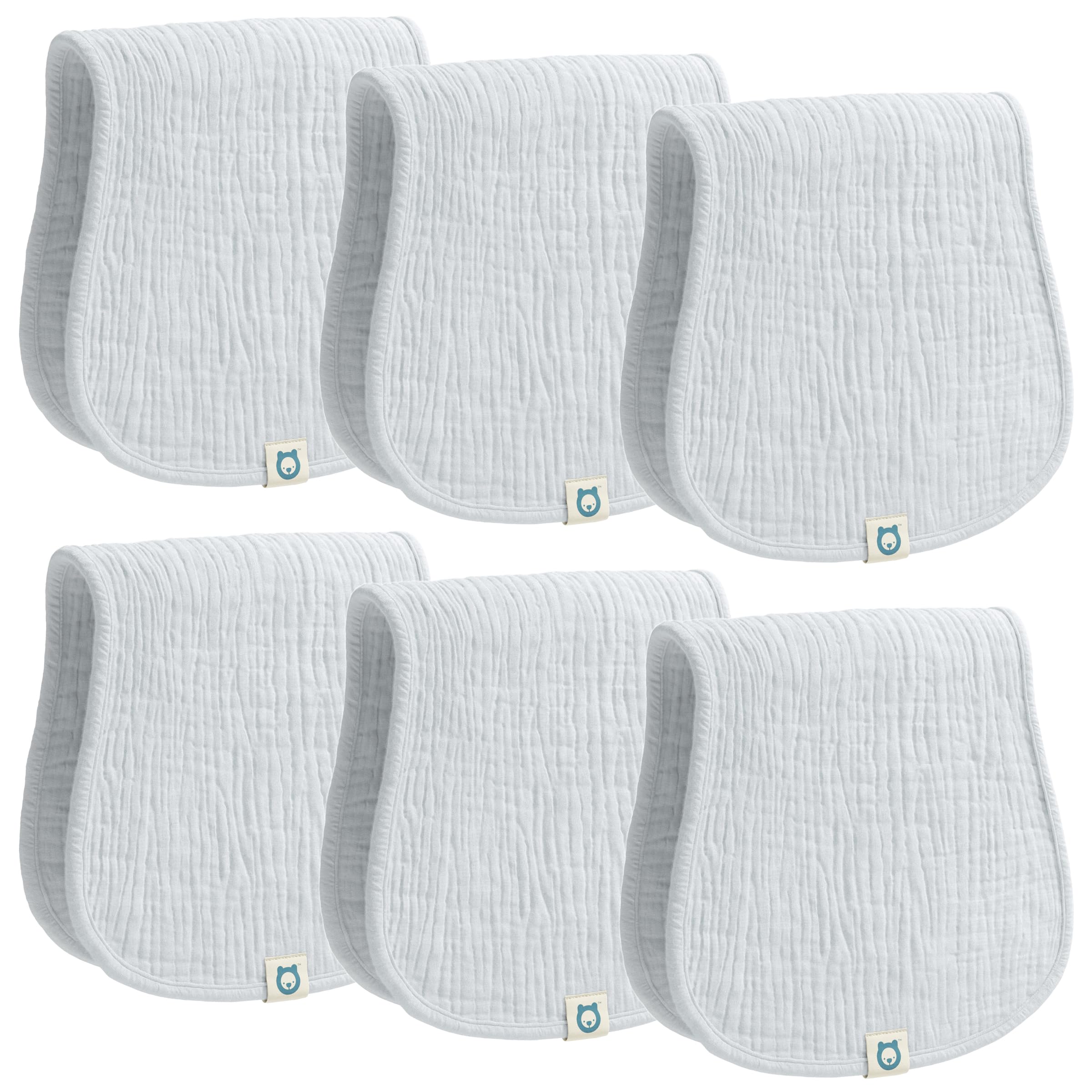 ROMY RO muslin burp cloths closeup—soft, highly absorbent fabric for quick cleanups.