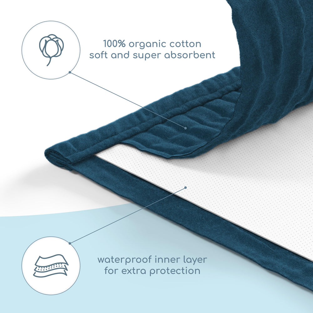 ROMY RO muslin burp cloths featuring reinforced edges support durable daily use.