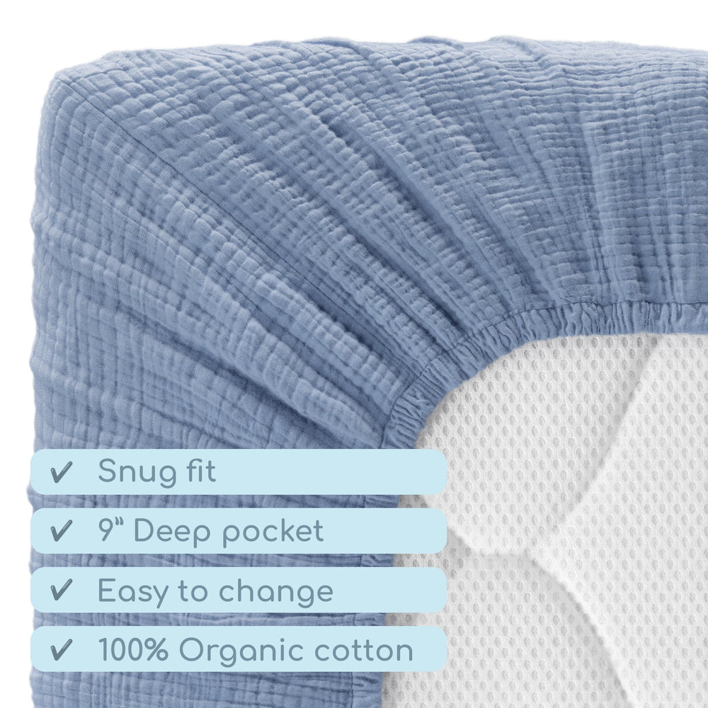 ROMY RO muslin crib sheet easy-care wash photo