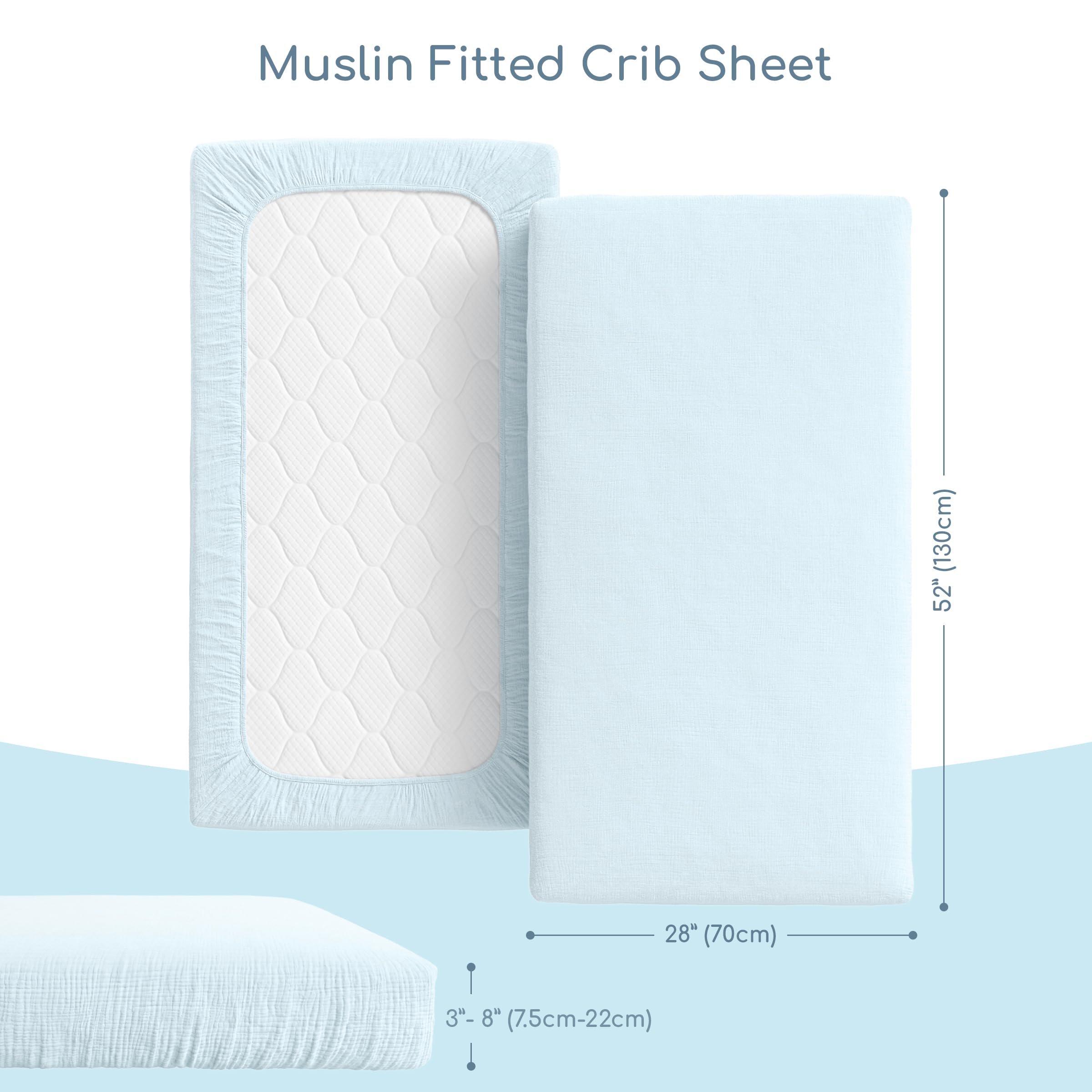 ROMY RO Muslin crib sheets gender-neutral pastel design for calming nursery aesthetic