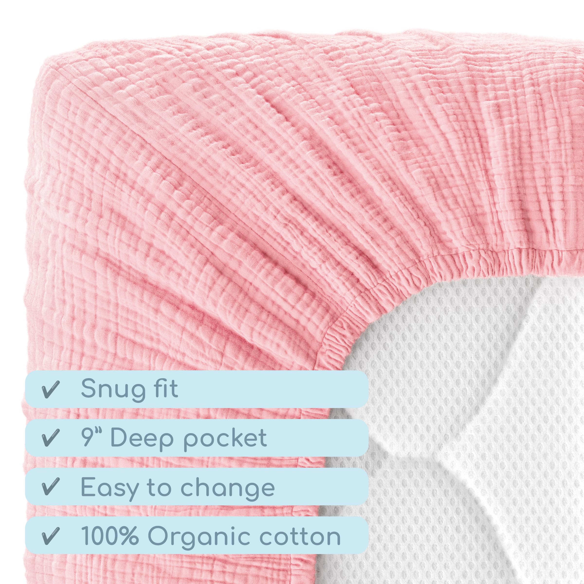 ROMY RO crib sheets packaged as a gift-ready, thoughtful baby present.
