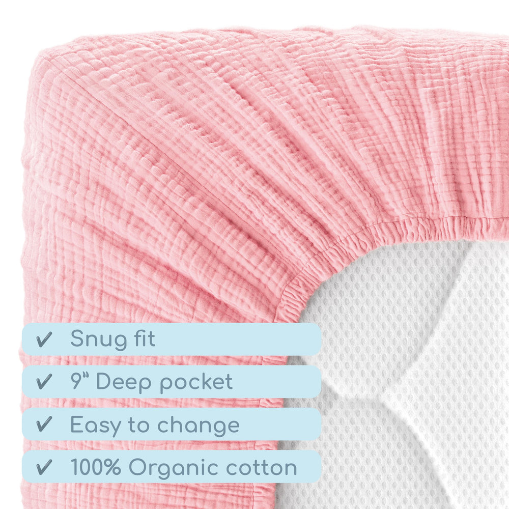 ROMY RO crib sheets packaged as a gift-ready, thoughtful baby present.