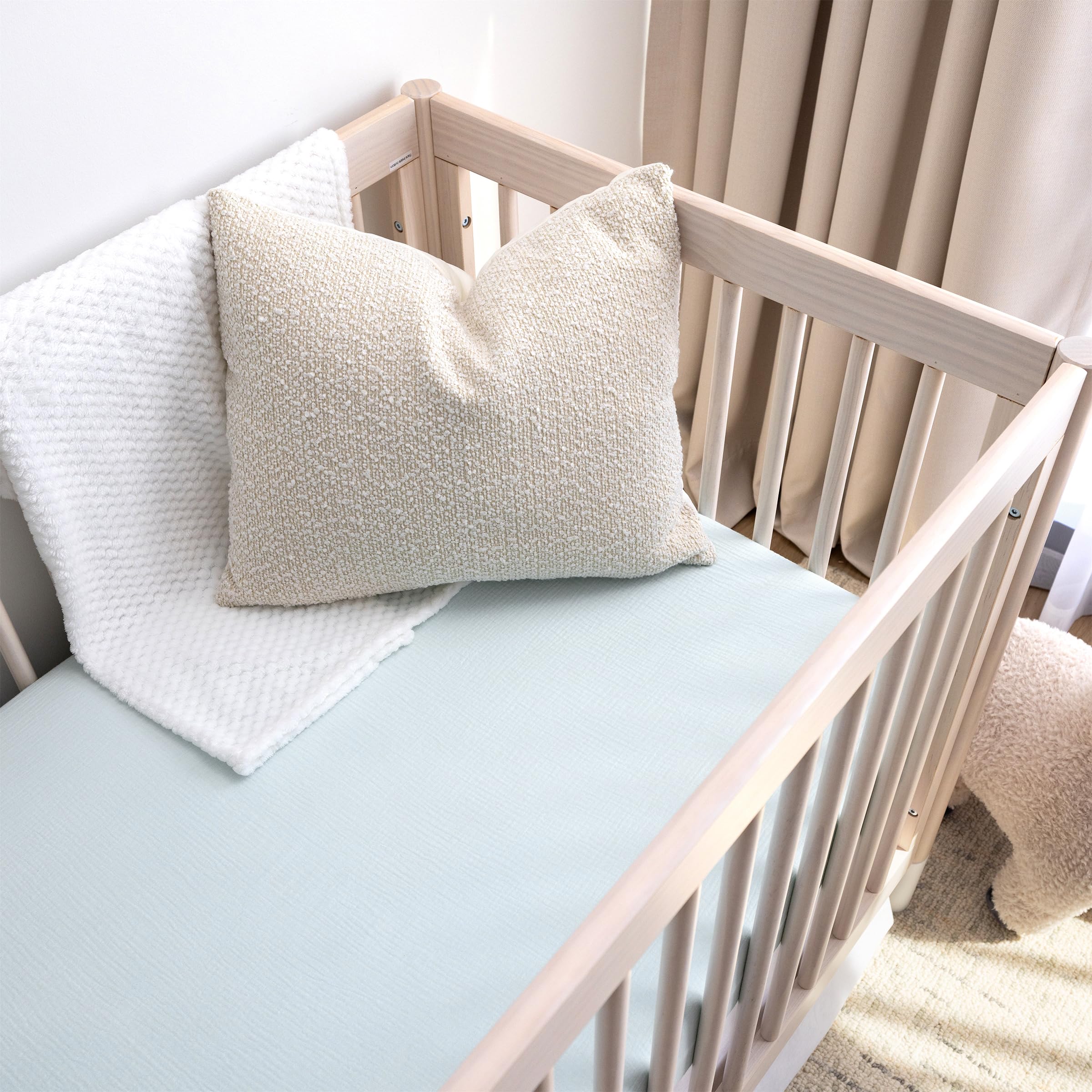 ROMY RO Muslin crib sheets snug 28x52 fit with durable elastic