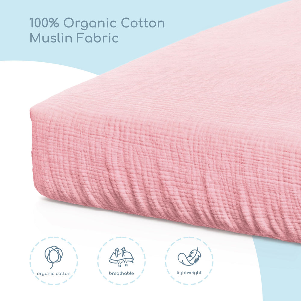 ROMY RO standard 28x52 fit provides smooth, secure crib coverage.