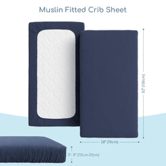 ROMY RO muslin sheets navy color adds modern nursery charm