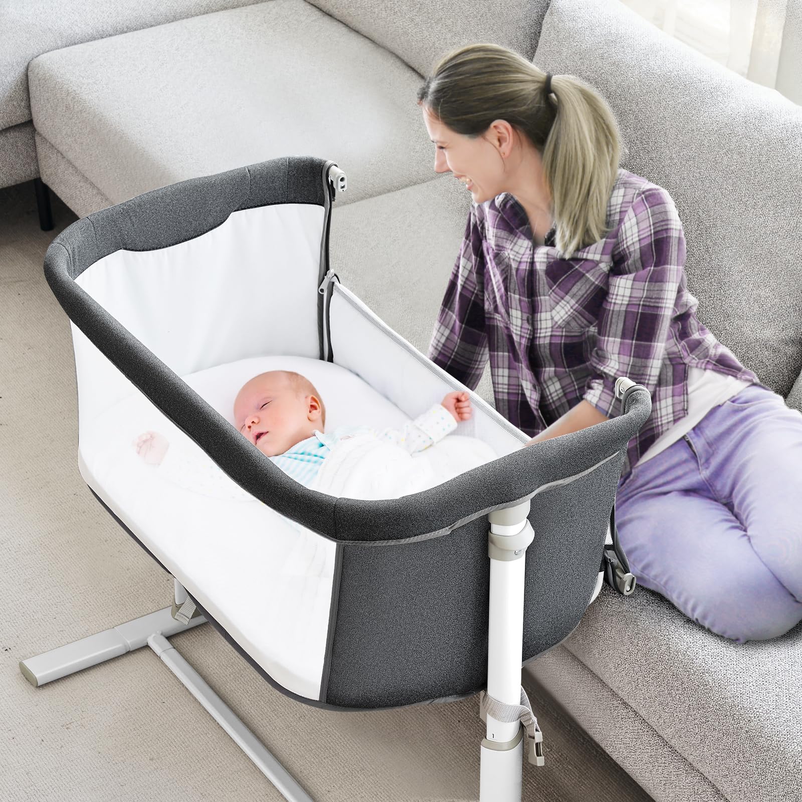 RONBEI bassinet mattress cover is removable and machine washable