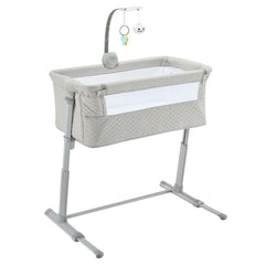 RONBEI bassinet side view shows bedside alignment for easy feeding.