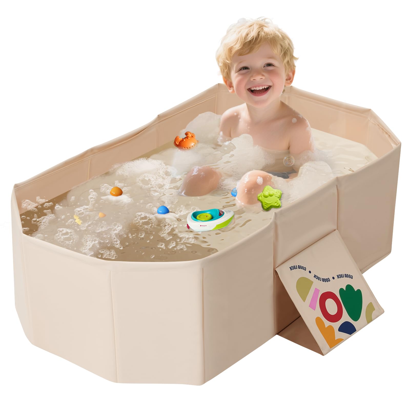 RONBEI baby foldable bathtub folded-compact keeps nursery tidy and clutter-free.