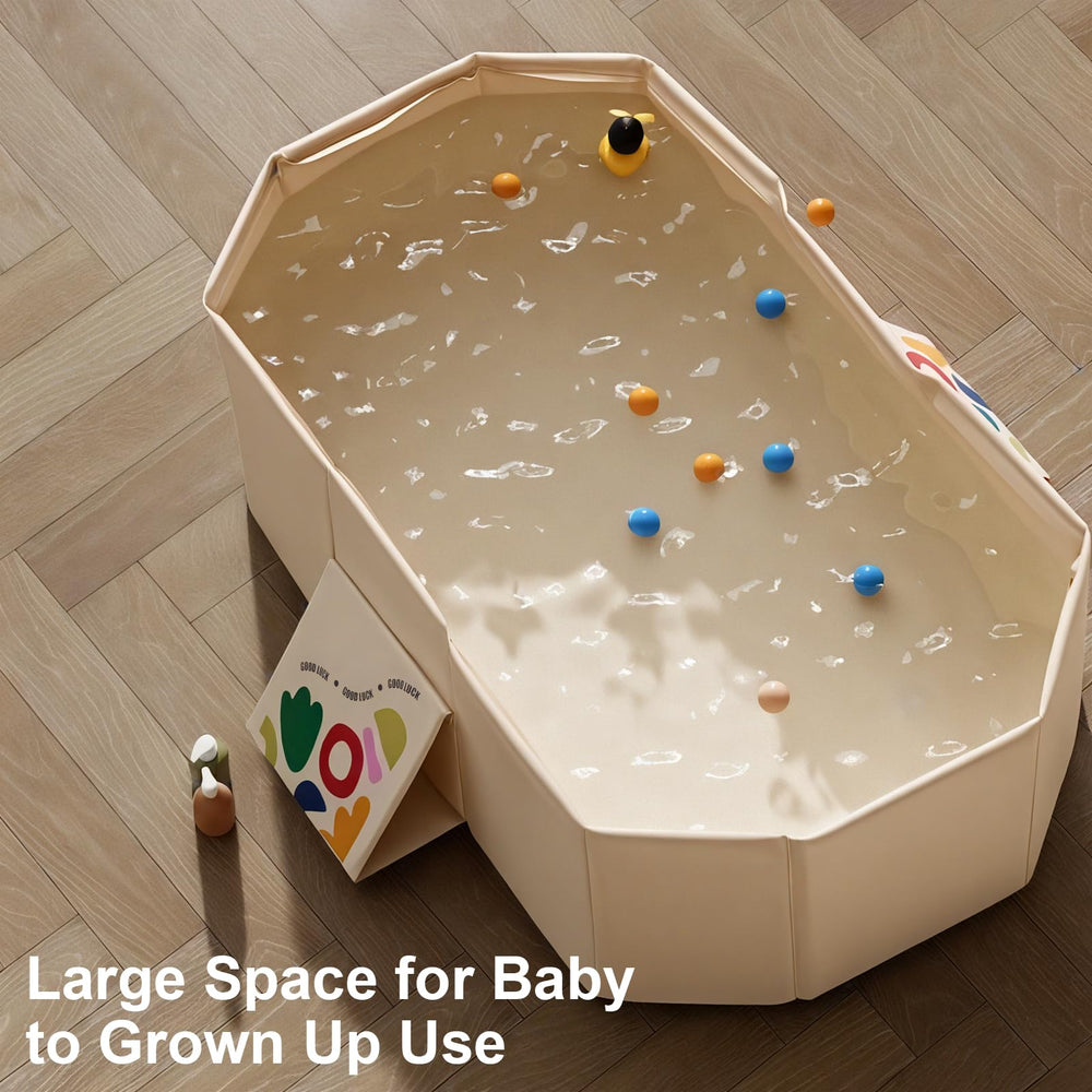RONBEI foldable tub quick-drain feature makes cleanup quick after bath time.