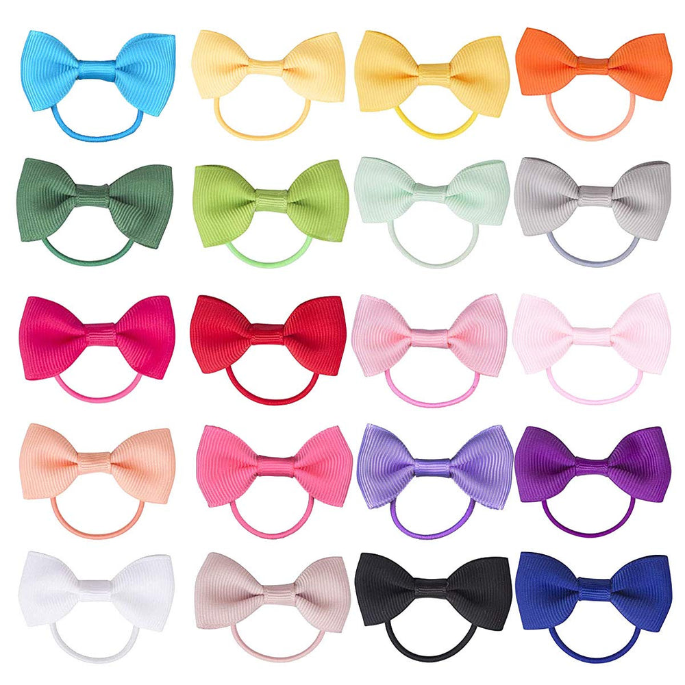Ronger2000 baby hair ties bows 20 colors variety promotes easy outfit matching