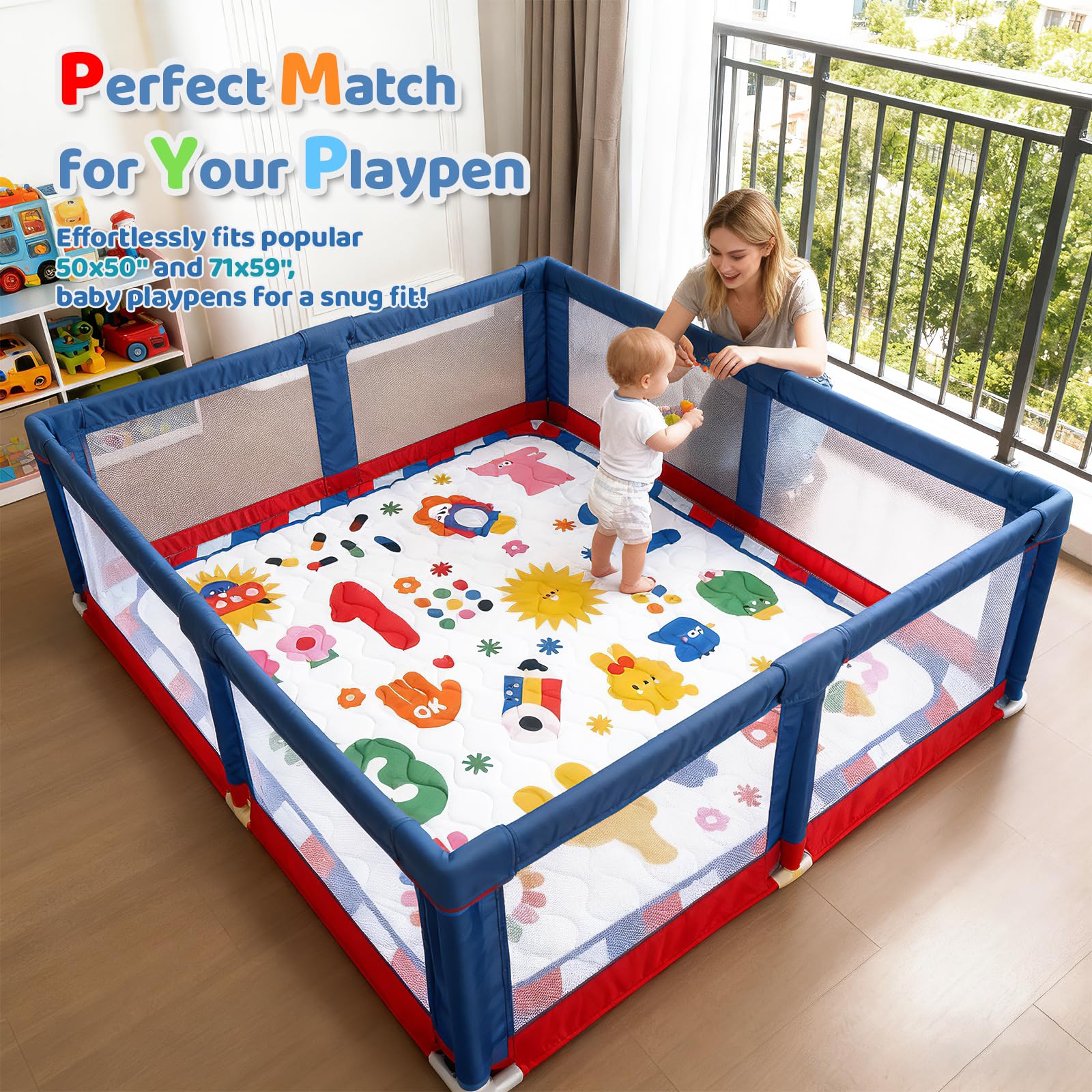 RONGFA baby play mat 50x50 cushion surface detail supports safe crawling