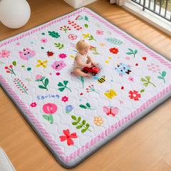 RONGFA baby play mat 50x50 top view with thick cushioned surface for tummy time.
