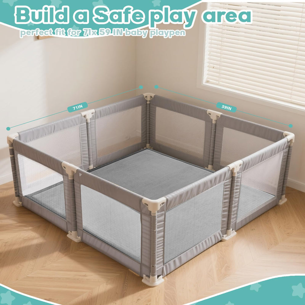 RONGFA play mat dimensions 71 by 59 inches for spacious play area