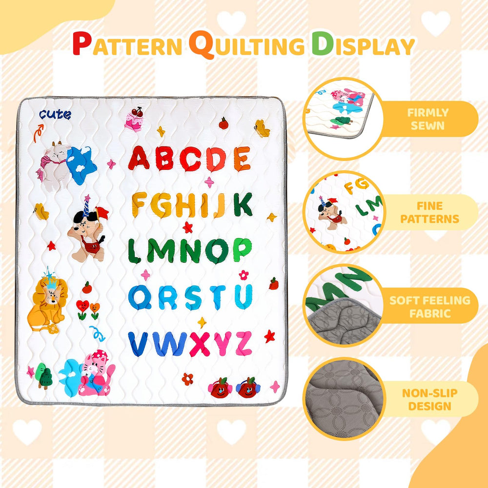 RONGFA baby play mat anti-slip bottom keeps mat steady.