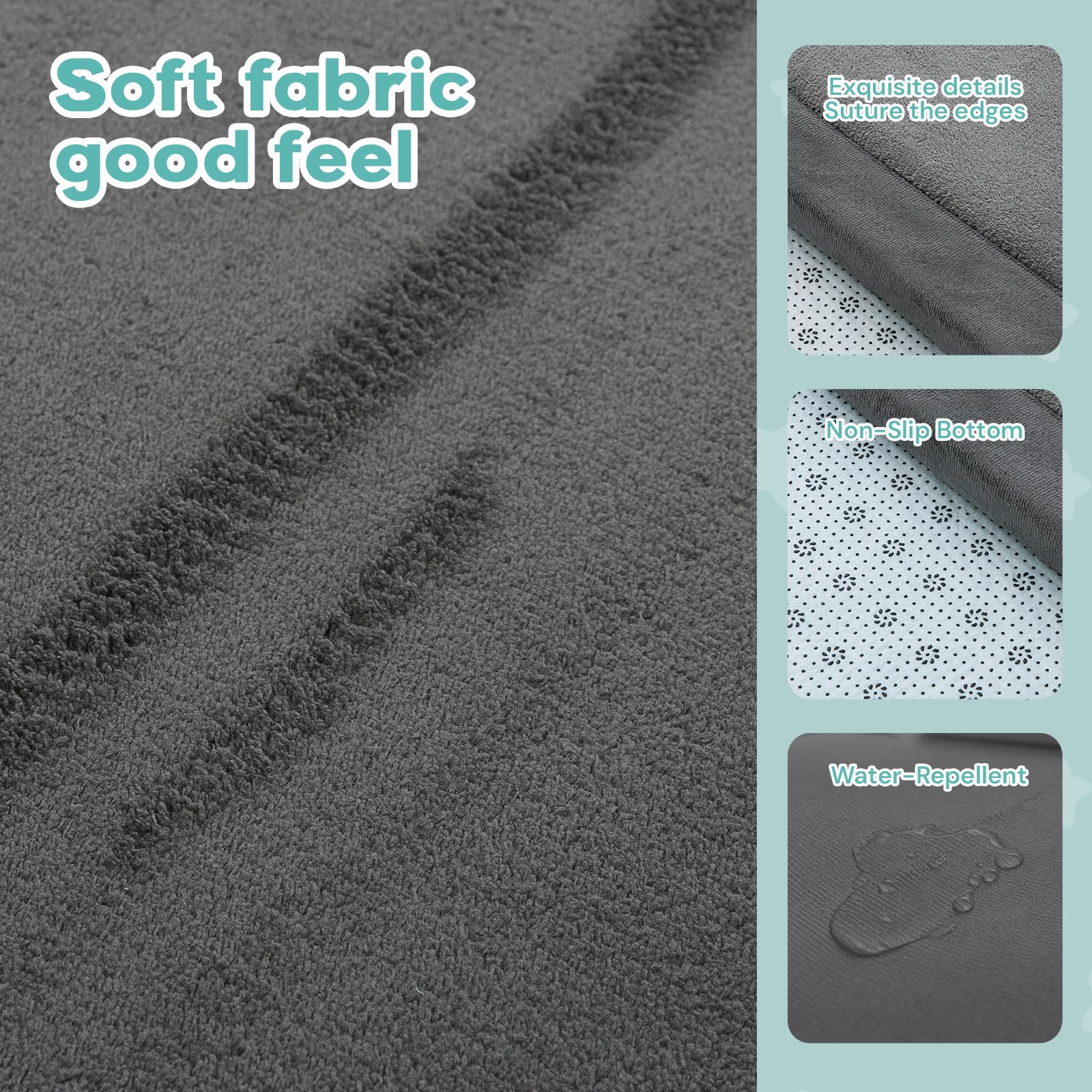 RONGFA baby play mat coral velvet surface with soft touch and cushioning