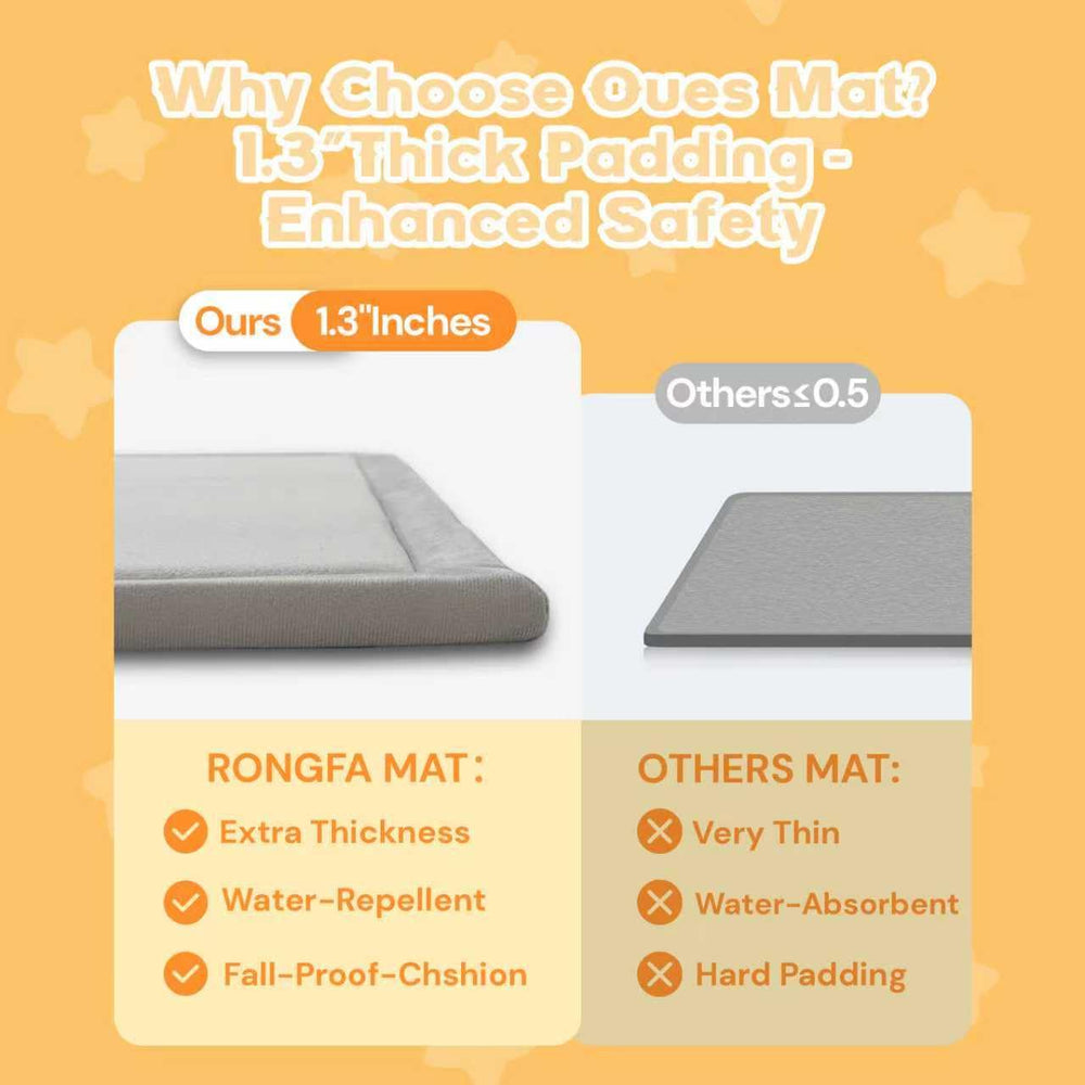 RONGFA Baby Play Mat easy-care surface for quick cleaning.