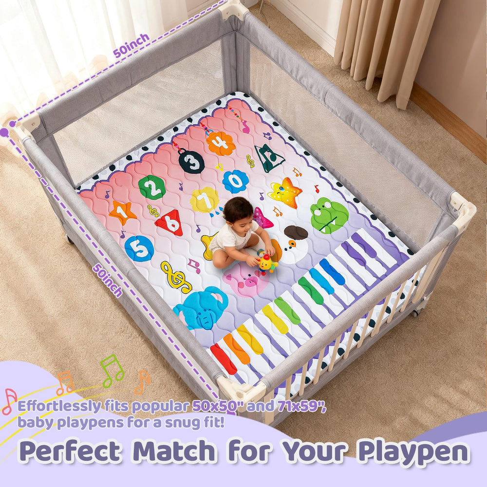 RONGFA baby play mat thick foam closeup showing plush padding for crawling