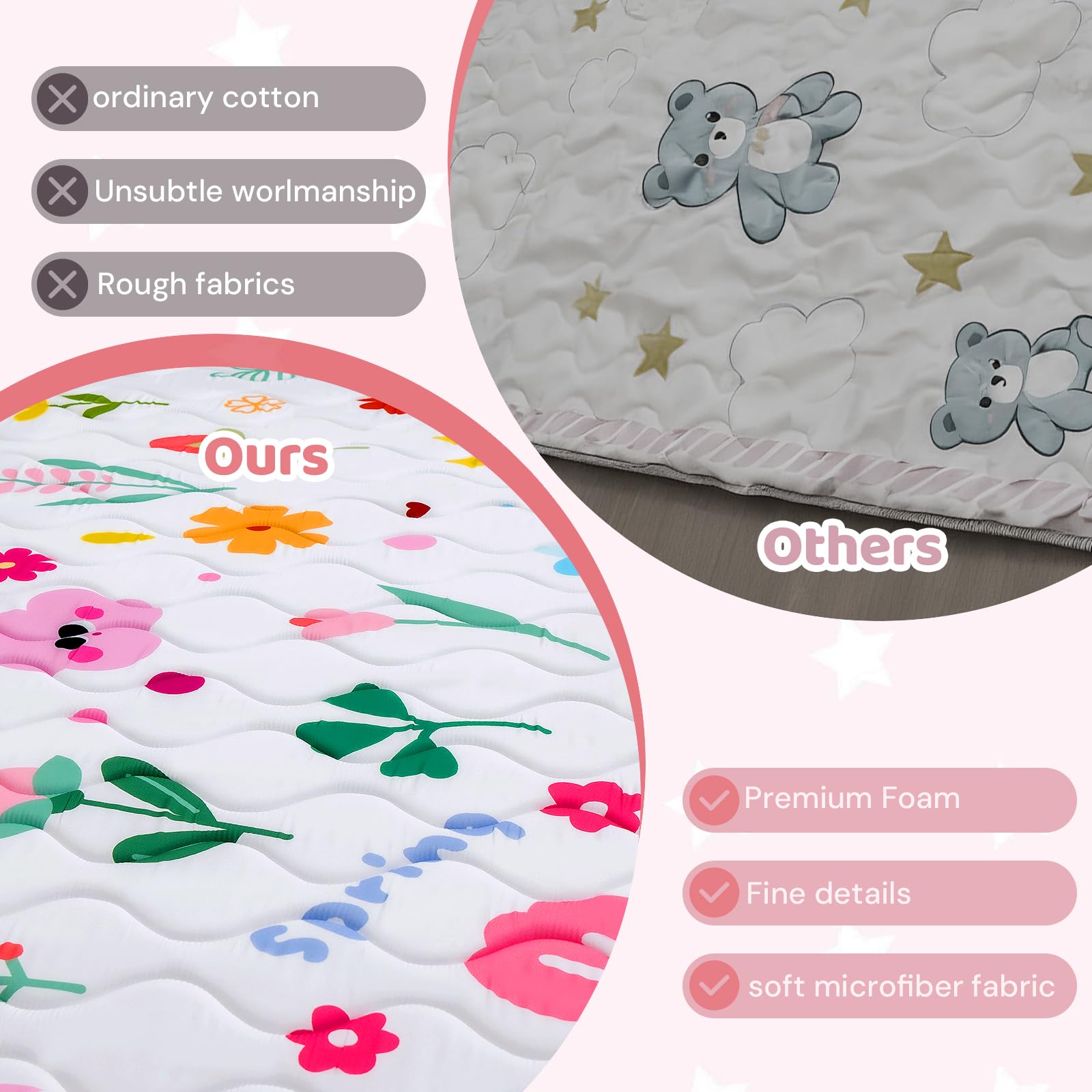 RONGFA baby play mat in nursery beside crib