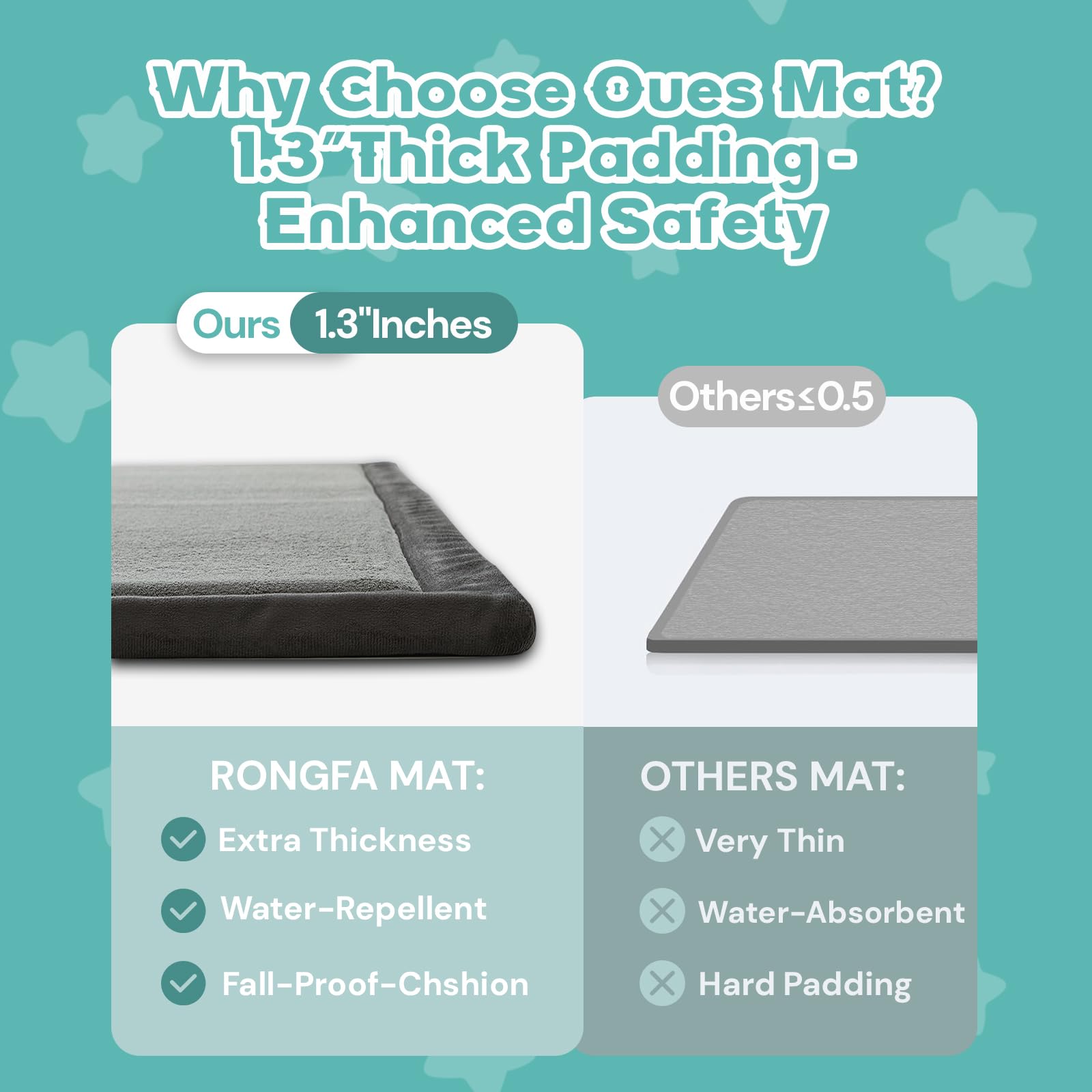 RONGFA mat water-repellent velvet easy cleaning after spills.