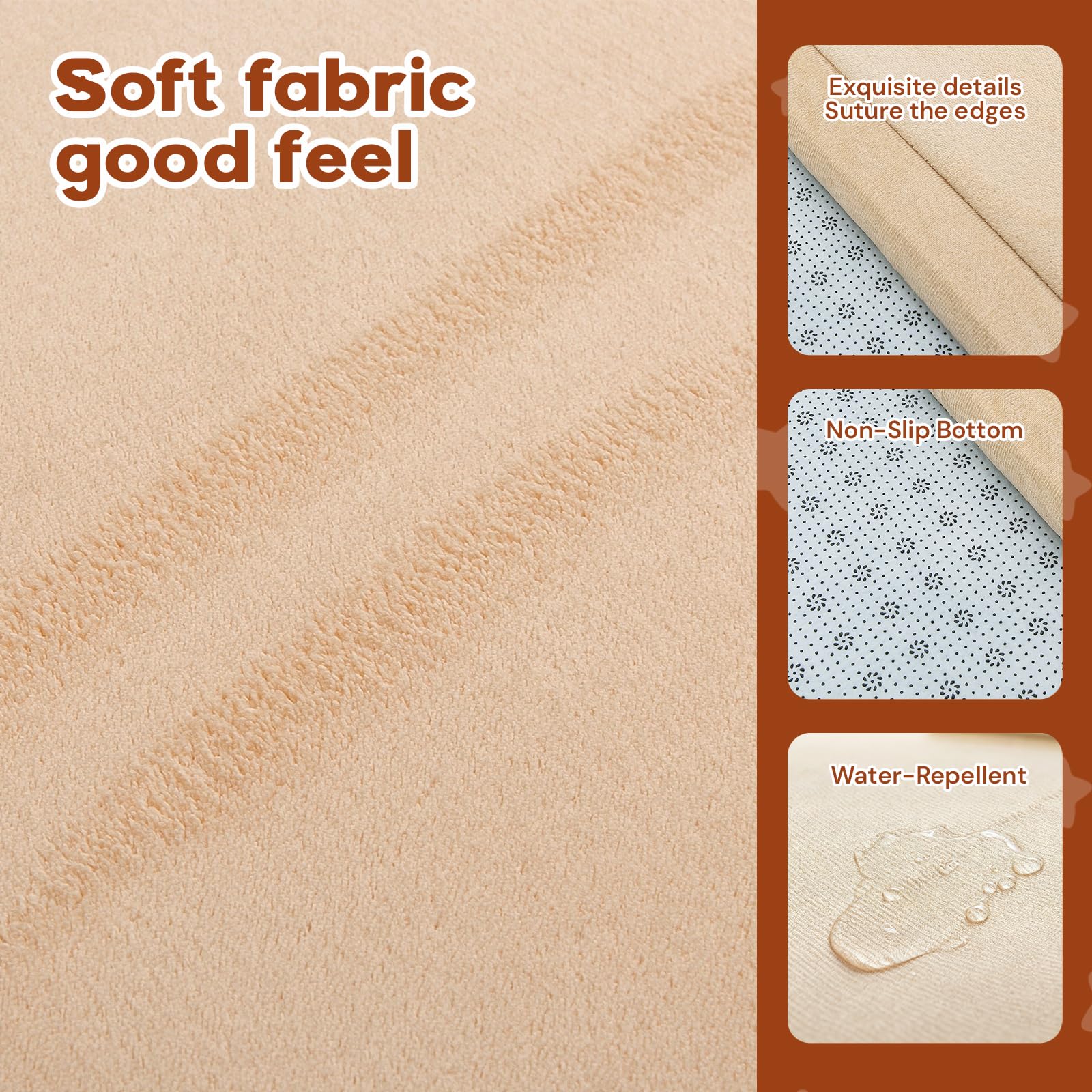 RONGFA non-slip bottom detail demonstrates secure placement on wood or tile floors.