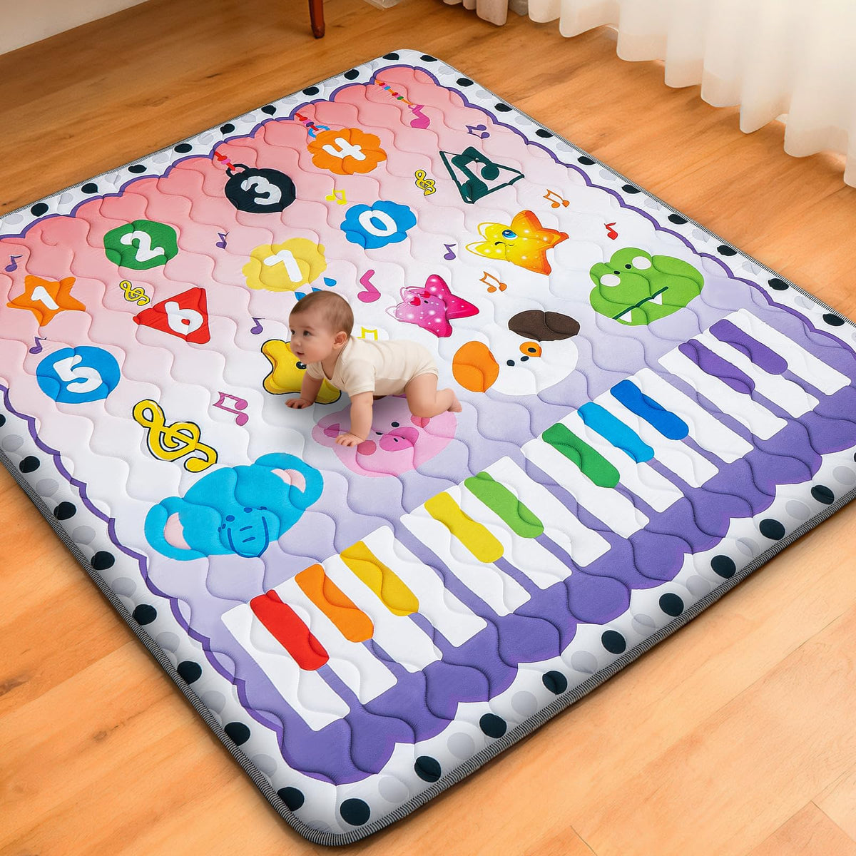 RONGFA baby play mat plush foam for comfortable tummy time