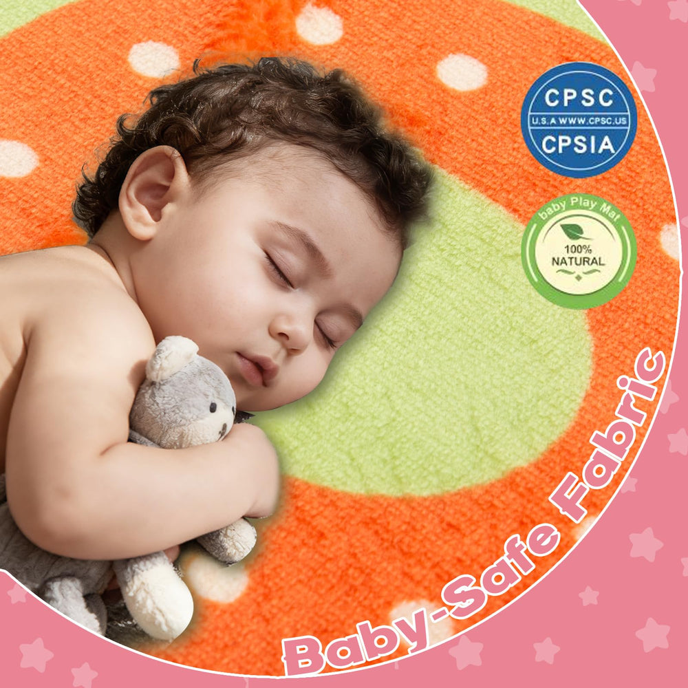 RONGFA baby play mat water-repellent surface helps keep clean between uses.