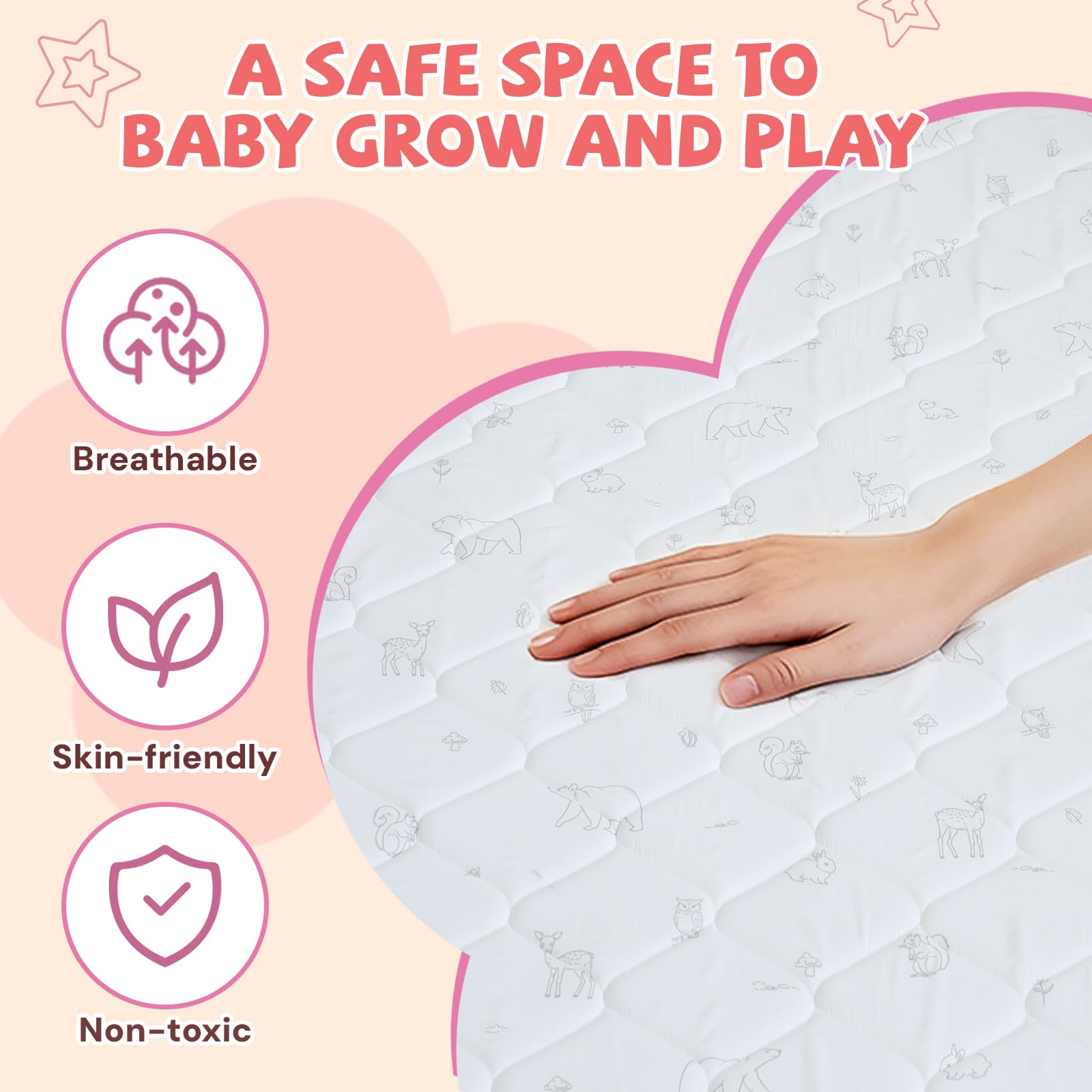 RONGFA Baby Play Mat waterproof top for spill resistance